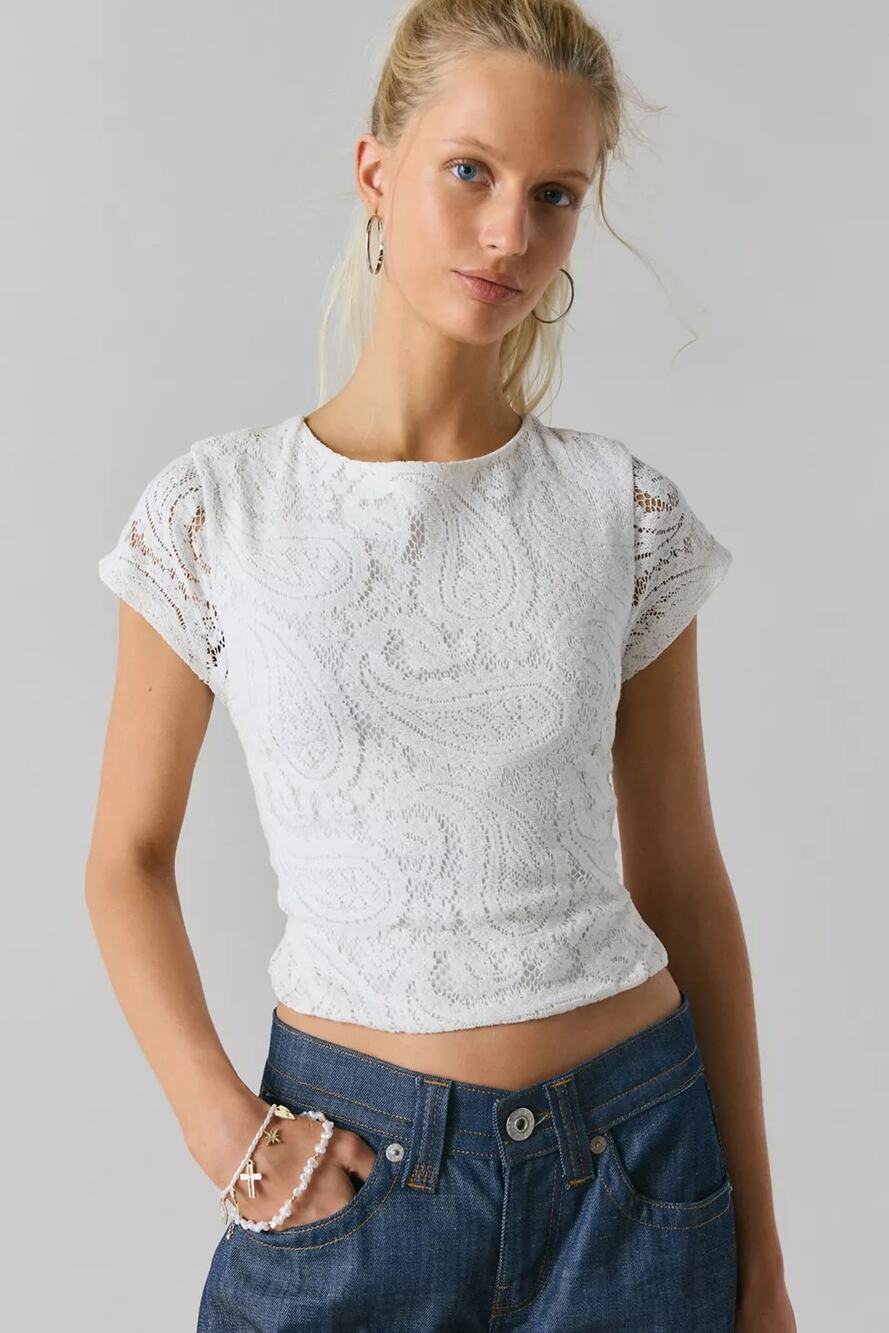 Kimchi Blue Dani Open-Back Tie Tee